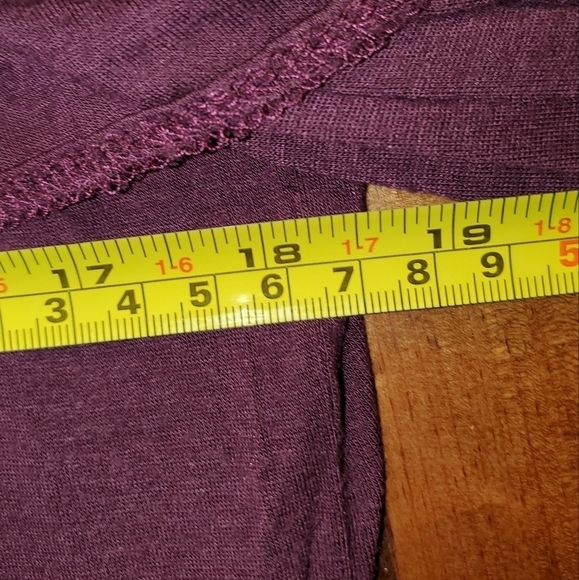 Knox Rose Long Sleeve Burgandy/Purple Cold Shoulder Ruffle Top Large - Picture 7 of 12